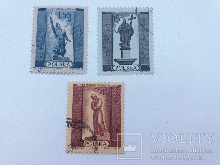 Набір з 3 марок Польща, фото №2