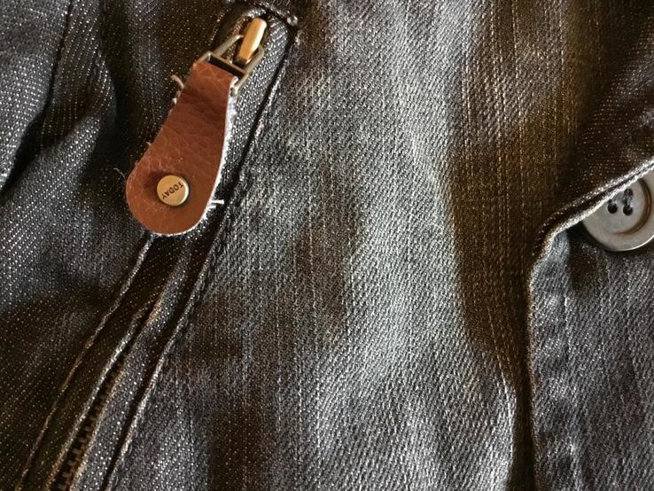 Двубортная джинсовая куртка, новая, р.120см/7лет, фото №3