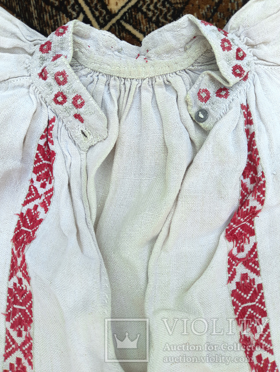 Старовинна поліська довга жіноча сорочка вишита хрестиком, фото №6