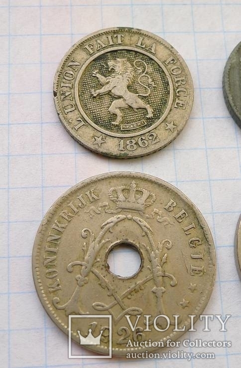 Бельгия - 7 монет - 1862 - 1942 гг, фото №3