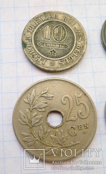 Бельгия - 7 монет - 1862 - 1942 гг, фото №7