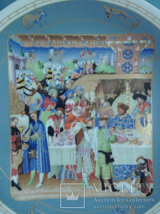 Коллекционная тарелка "Январь, Счастливые времена герцога Жана де Берри" Джин Датейл, фото №3