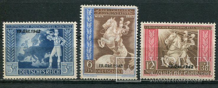 1942 Германия Венский почтовый конгресс надпечатка, фото №2