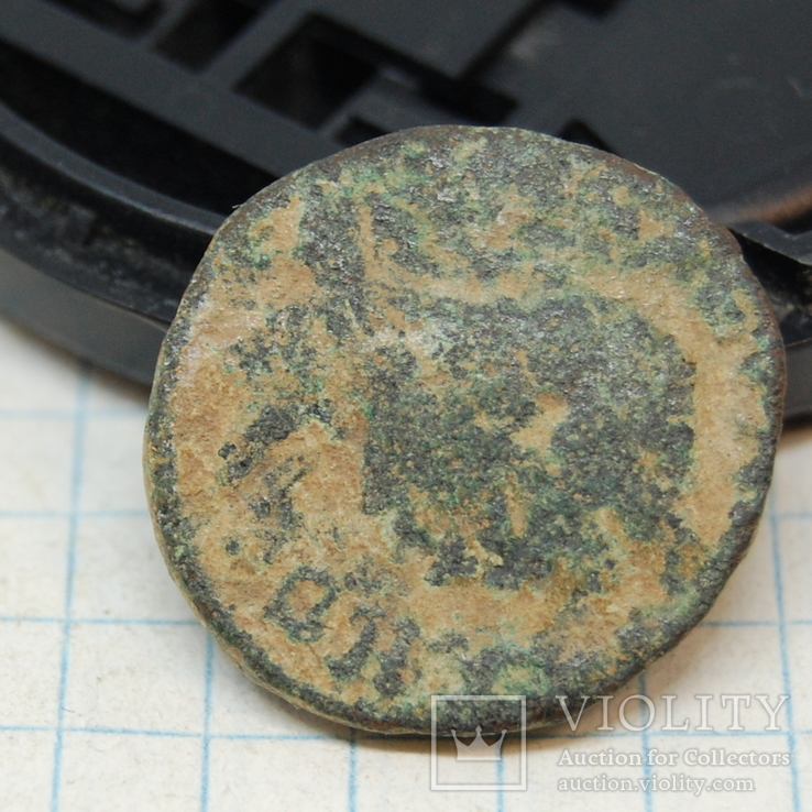 Монета Каракалла (?), г. Кесария Приморская. Провинциальная бронза, фото №3