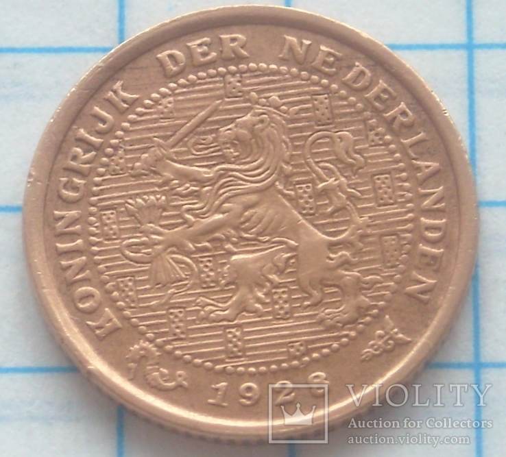 ½ цента, Нидерланды, 1928г., фото №2
