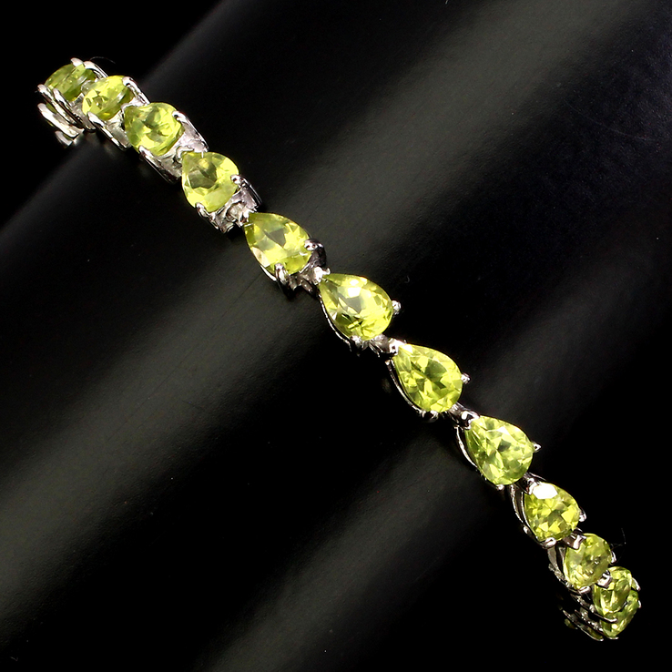 Bransoletka 925 naturalny peridot., numer zdjęcia 3