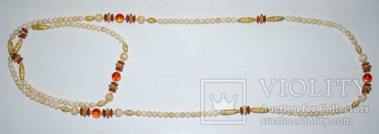 Бусы-ожерелье, времен СССР, длинна 150 см., вес более 150 грамм., фото №8