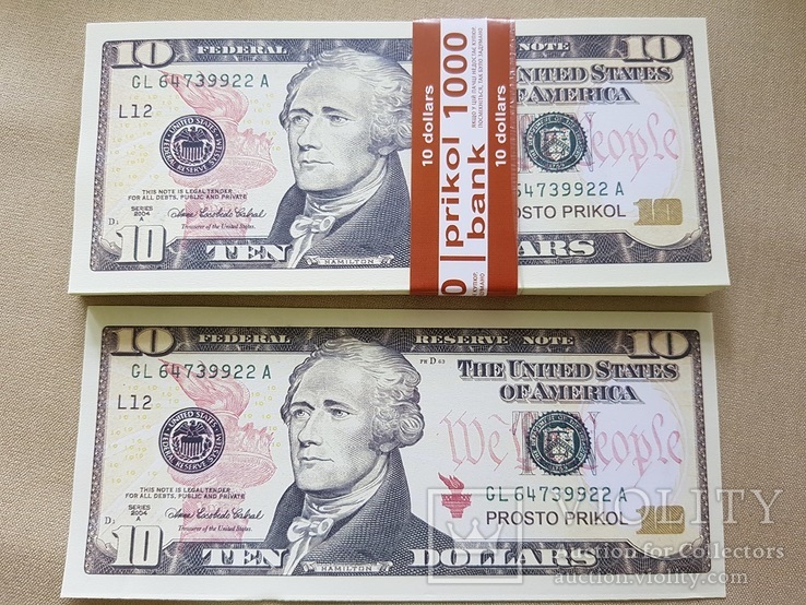 Сувенирные деньги 10 долларов, фото №2