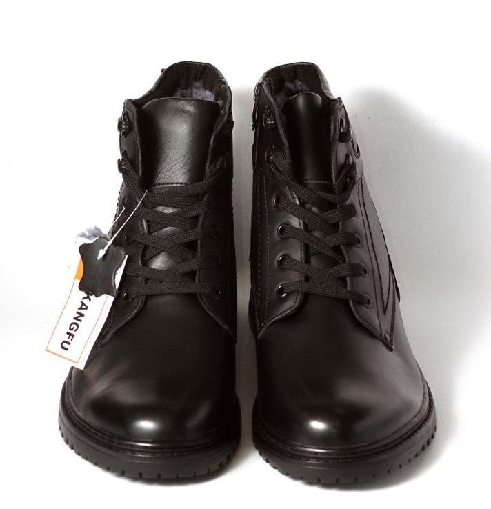 Ботинки Kangfu Черные Высокие Натуральная Кожа + Нат мех 40 размер 26,5 см стелька, фото №5