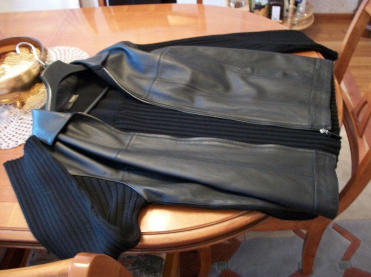 Куртка кожаная "IROR" , Ирор, комбинированная, размер 54-56, photo number 3