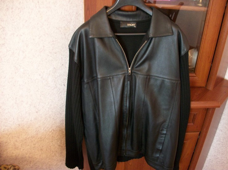 Куртка кожаная "IROR" , Ирор, комбинированная, размер 54-56, фото №2