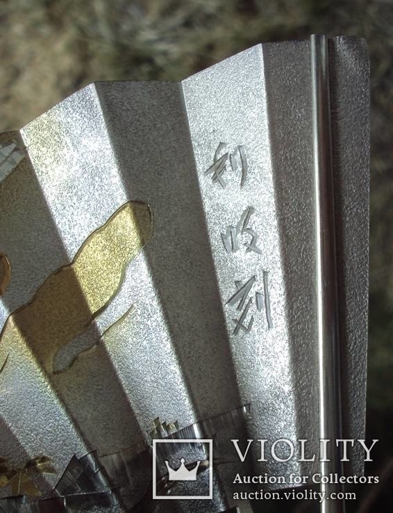 Окимоно - веер из серебра, Япония., фото №10