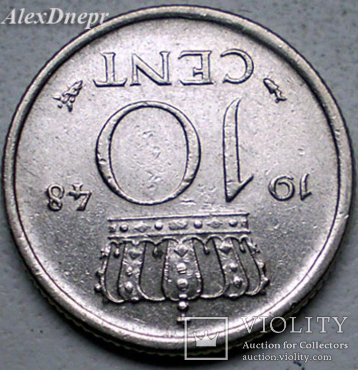 Нидерланды, 10 центов 1948, фото №3