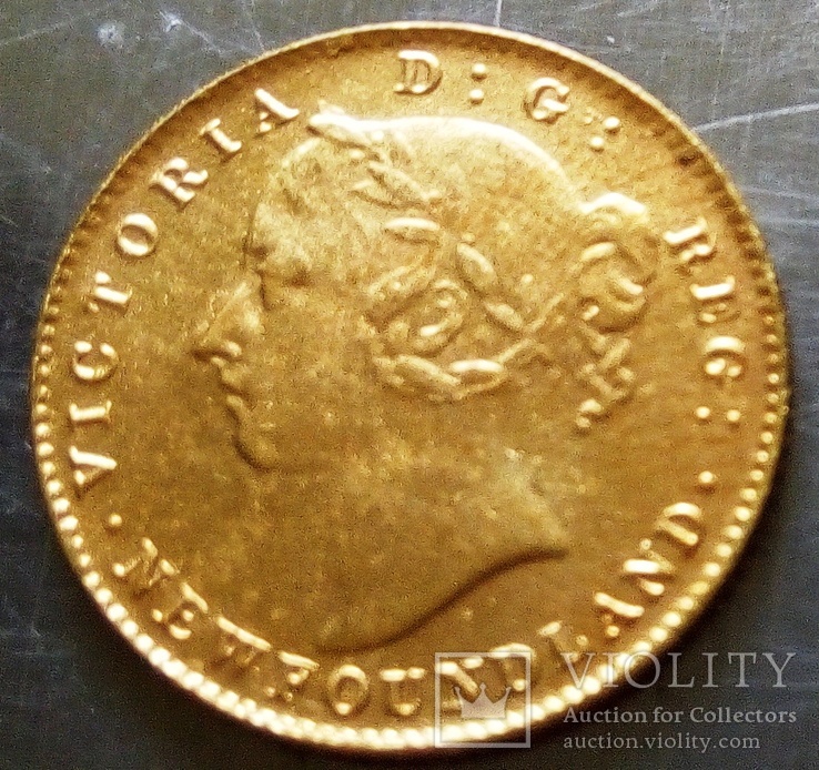 2 долара 1870 р Ньюфауленд,  новодєл - копія , позолота, numer zdjęcia 3