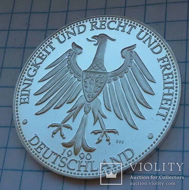 Соединение денежных систем Германии, серебро 999 пробы., фото №10