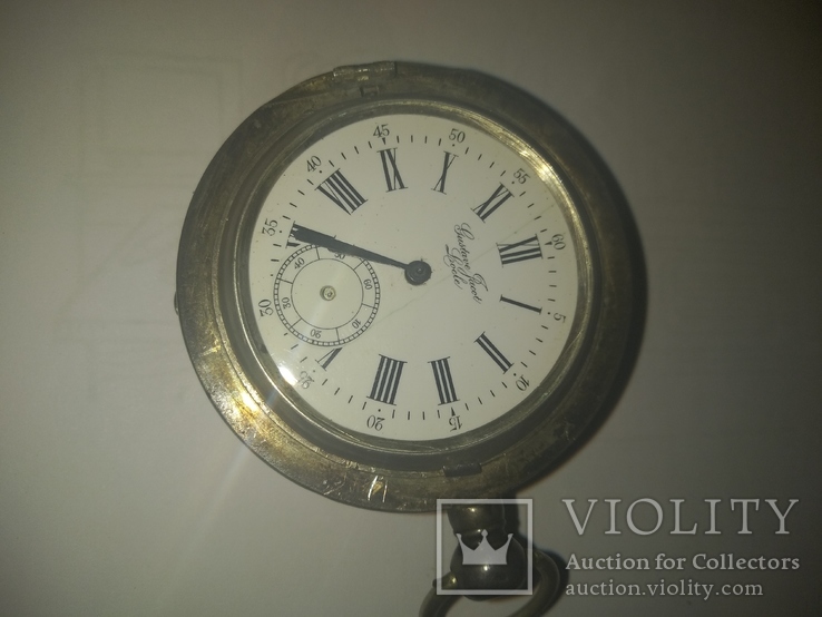Часы карманные серебряные Gustave Jacot Locle, фото №4