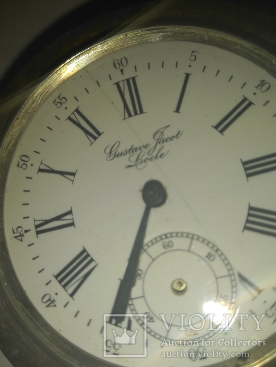 Часы карманные серебряные Gustave Jacot Locle, фото №5