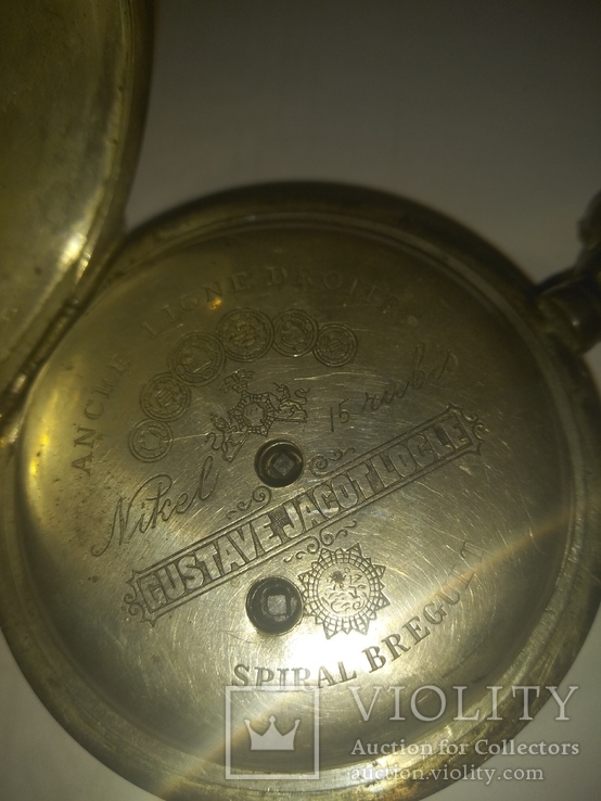 Часы карманные серебряные Gustave Jacot Locle, фото №8