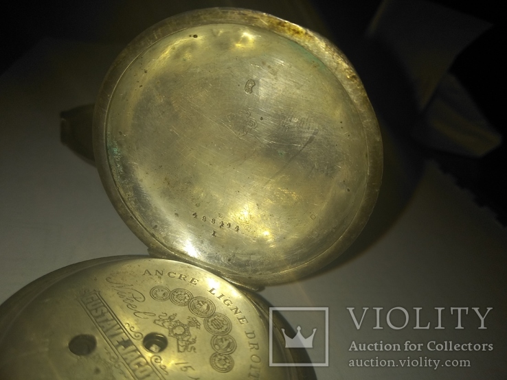 Часы карманные серебряные Gustave Jacot Locle, фото №9