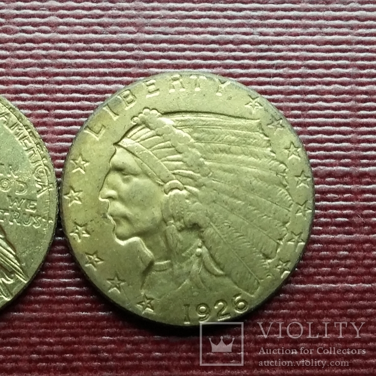 2 доллара 50 центов 1926 г. Индеец США (копия), фото №2