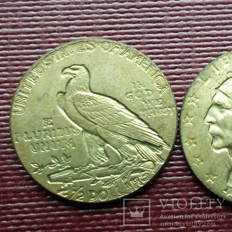 2 dolary i 50 centów 1929 r. Indianin USA (kopia), numer zdjęcia 3