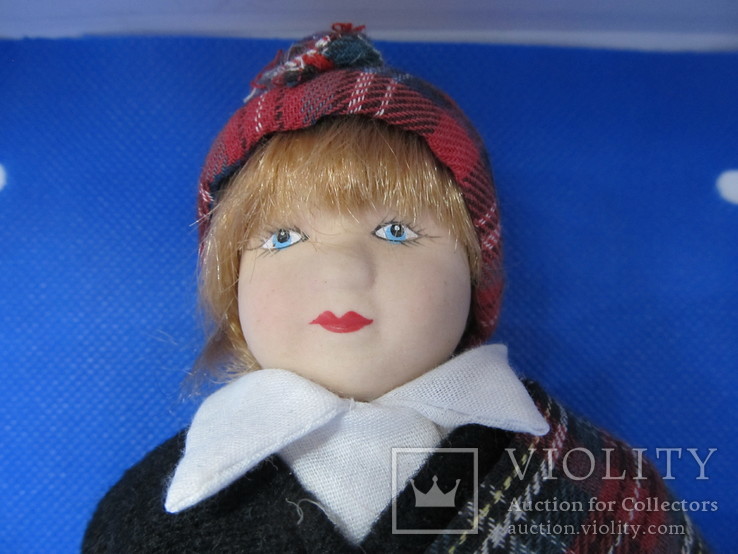Фарфоровая кукла на резинках. Шотландка., фото №4