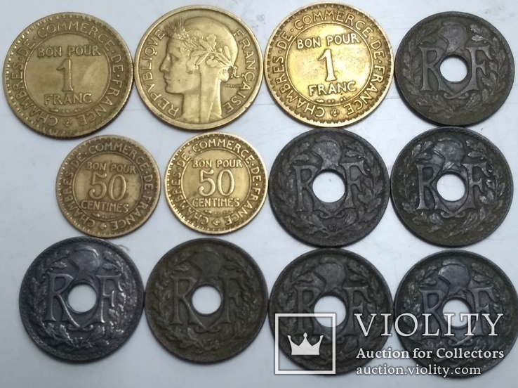 Французские монеты довоенного периода (12 шт)., фото №2