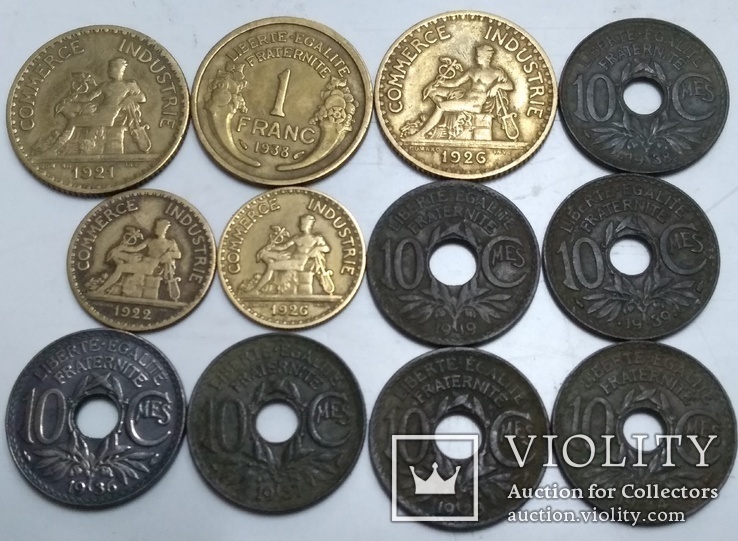 Французские монеты довоенного периода (12 шт)., фото №7