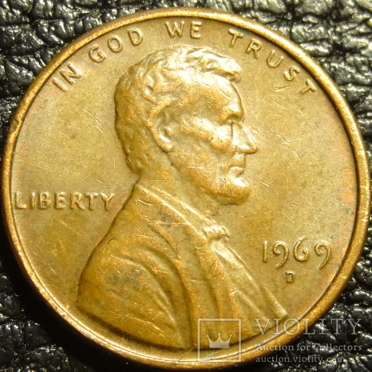 1 цент США 1969 D, фото №2