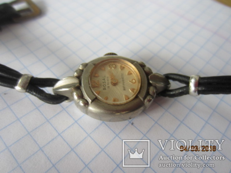 Винтажный часы Rosal 15 jewels Швейцария, фото №6
