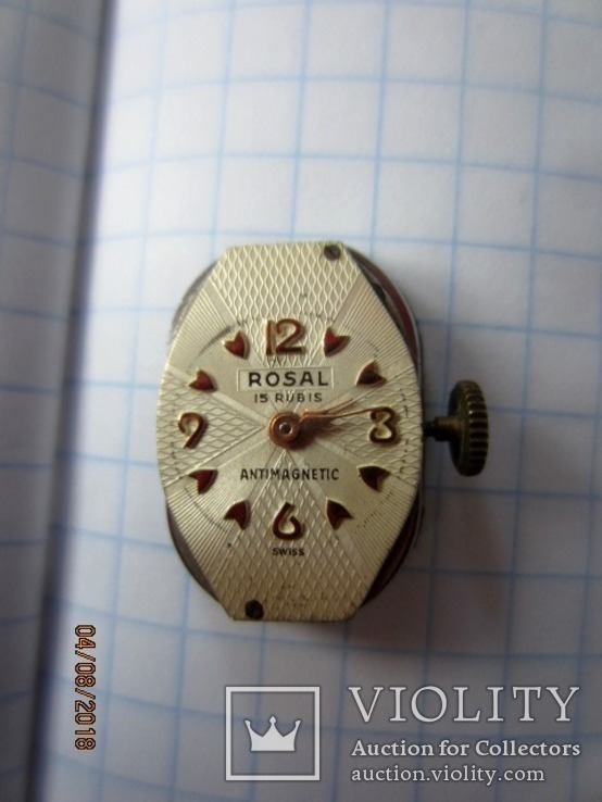Винтажный часы Rosal 15 jewels Швейцария, фото №8