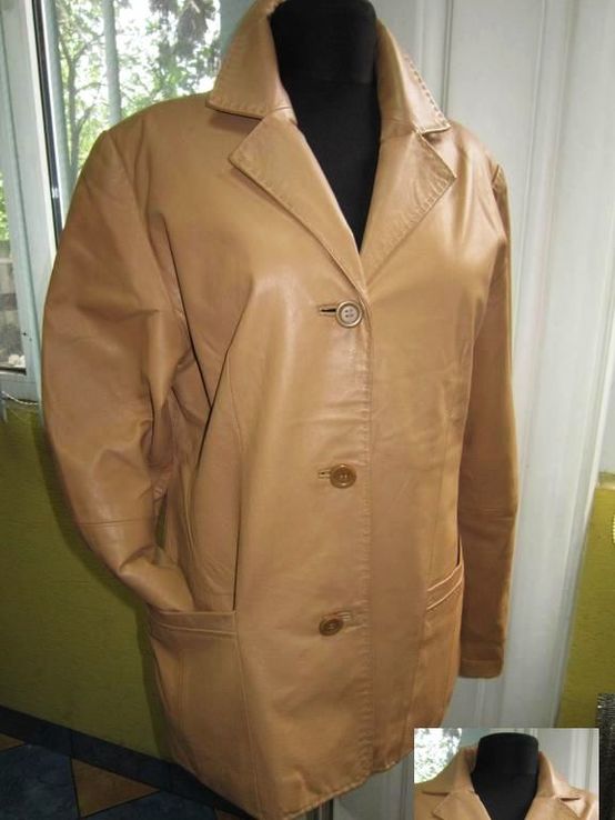 Оригинальная женская кожаная куртка-пиджак. Лот 245, numer zdjęcia 2