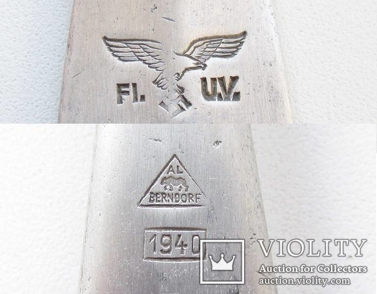 III REICH вилка Люфтваффе Luftwaffe 1940 года алюминий., фото №10