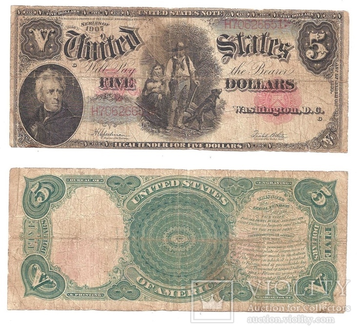 5 Долларов / 5 Dollars (США) (1907)