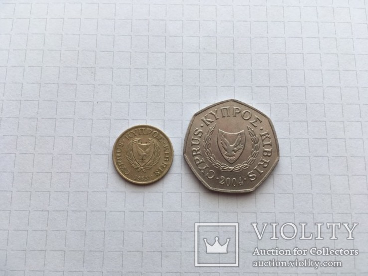 Кіпр 1, 50 центів (2шт.) - 342, фото №3