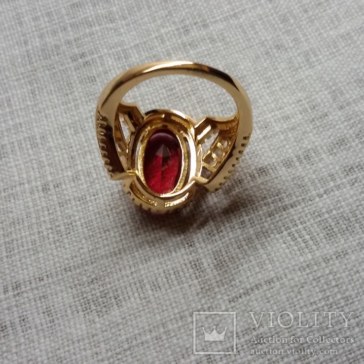 Кольцо с красным камнем, фото №4