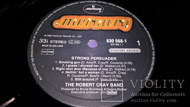 Robert Cray (Strong Persuader) 1986. (LP). 12. Vinyl. Пластинка. Holland. NM/NM., фото №4
