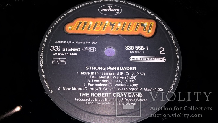 Robert Cray (Strong Persuader) 1986. (LP). 12. Vinyl. Пластинка. Holland. NM/NM., фото №5