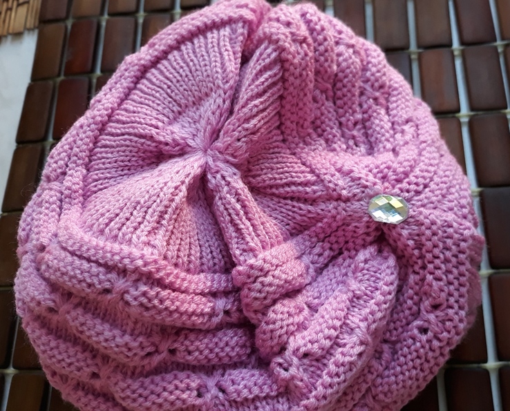 Красивая шапка чалма цикламен (ярко-розовый), фото №7