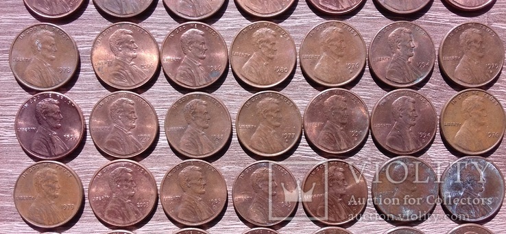 1 цент "Мемориал Линкольна" погодовка 49 шт. все разные, фото №4