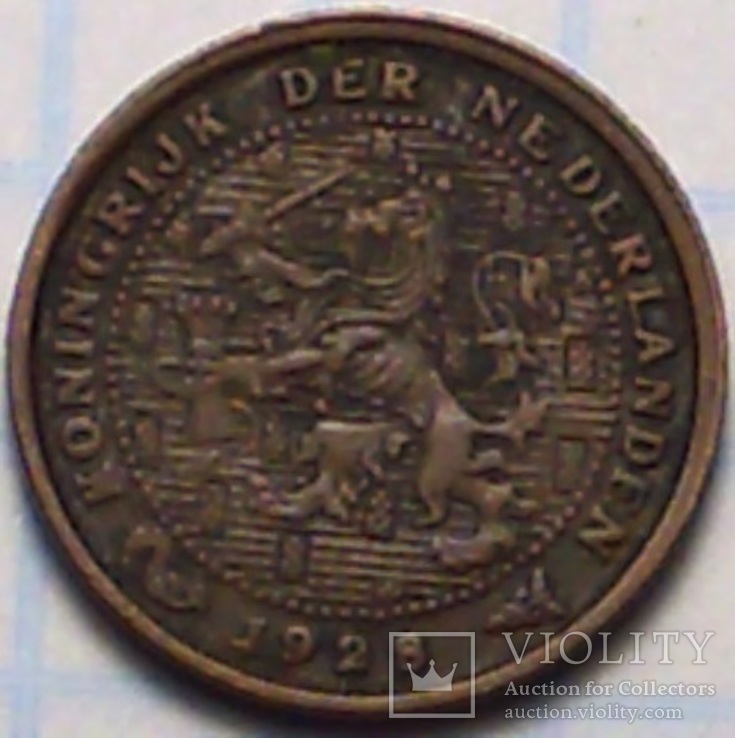 1/2 цента 1928 год Нидерланды, фото №3
