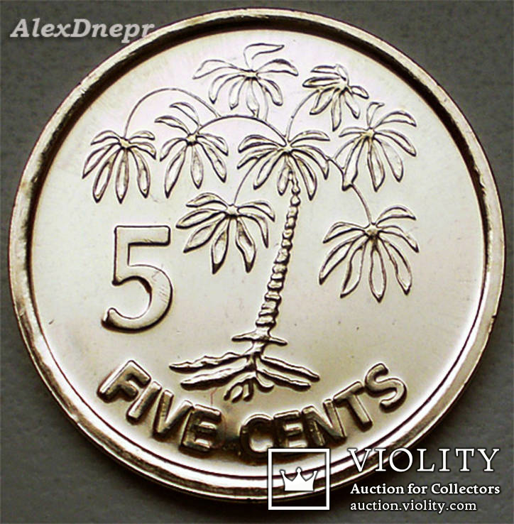 Сейшелы, 5 центов Пальма 2012, фото №2