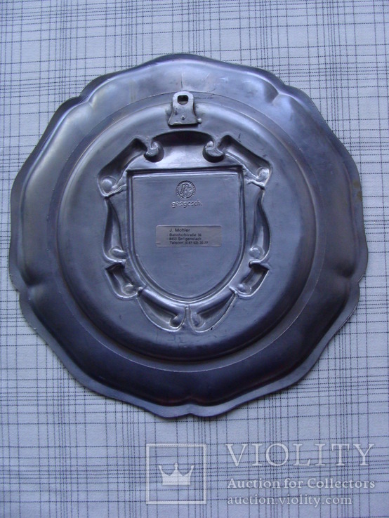 Коллекционная оловянная тарелка "Ansbach" Клеймо., фото №11