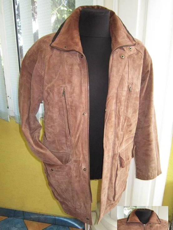 Утеплённая кожаная мужская куртка HEINE. Германия. Лот 259, фото №2
