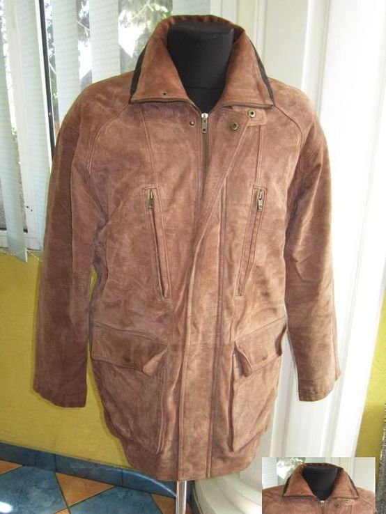 Утеплённая кожаная мужская куртка HEINE. Германия. Лот 259, фото №3