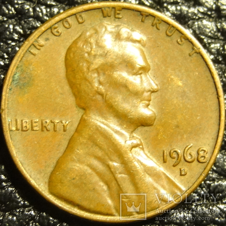 1 цент США 1968 D, фото №2