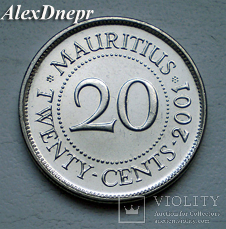 Маврикий, 20 центов 2001, photo number 3