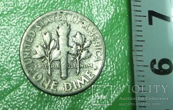 59. 10 центов 1954 (1 дайм) 1954 год США  серебро, фото №5