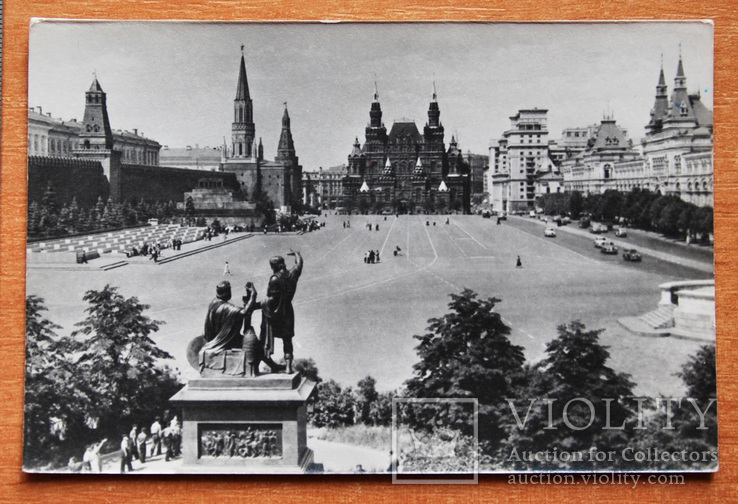 Открытка "Москва. Красная площадь" (Изогиз, тир. 15 тыс., 1954 г.), фото №2