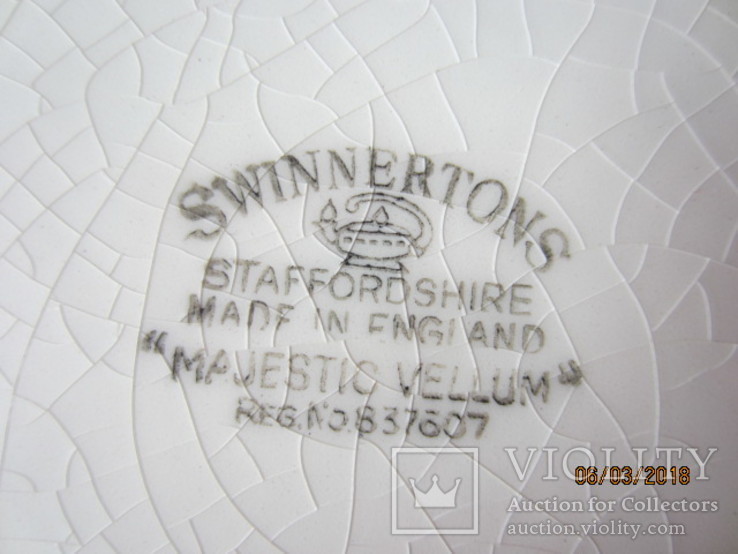 Колекційна тарілка Swinnerton Staffordshire majestic vellum 1940, фото №7